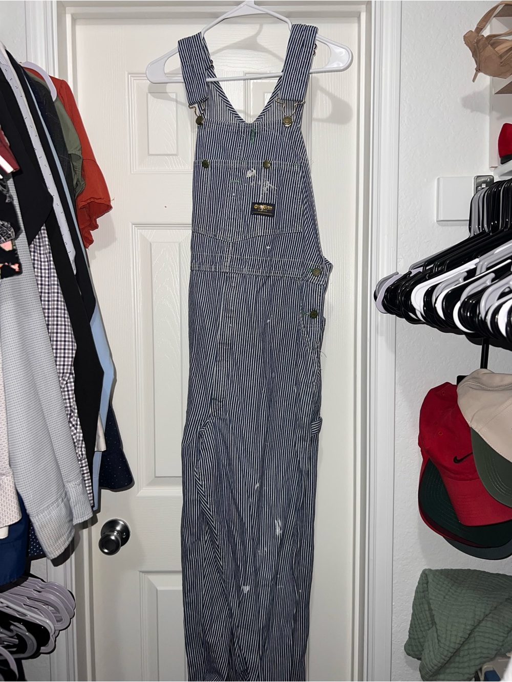 OshKosh B'gosh Navy and White Pinstripe Overalls